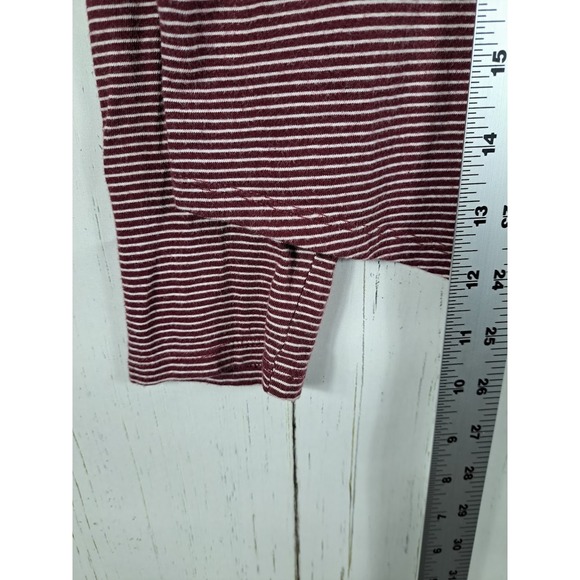 Old Navy Size Large Womens Red White Striped Long Sleeve Cotton‎ Top - Picture 5 of 8